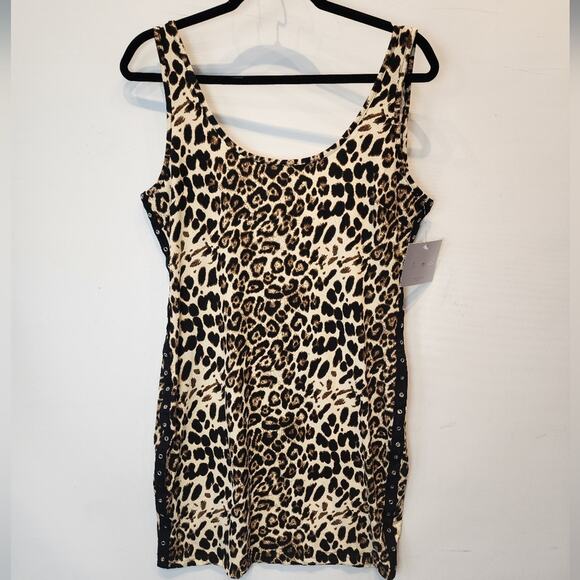 New Animal Print Sexy Stretch Tank Dress Size XL - Picture 2 of 11